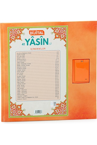 Çocuklar İçin Sure Dua Öğreten Cihaz Sesli Yasini Şerif Kitabı Turuncu