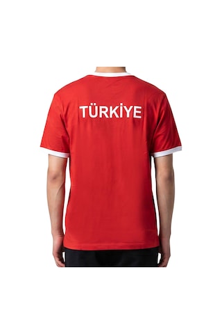 Sportive Türkiye Baskılı Çocuk Kırmızı Günlük Stil T-shirt 26du0004-krm