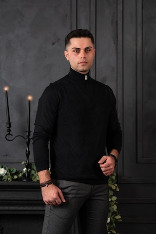 San&fa Regular Fit Yarım Balıkçı Yünlü Erkek Triko Kazak 001
