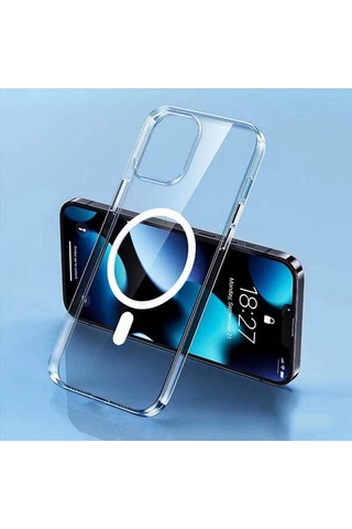 İphone Uyumlu 11 İçin Kılıf Kamera Korumalı Magsafe Wireless Şarj Özellikli Şeffaf Kılıf Şeffaf