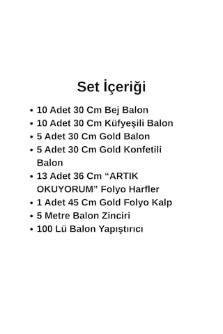 Artık Okuyorum Folyo Harf Balon Küf Yeşili Gold Konfetili Okuma Bayramı Temalı Süsleme Çok Renkli