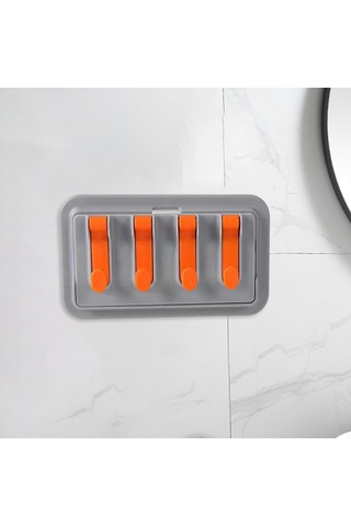 Homyl Katlanabilir Kancalar Kendinden Yapışkanlı Gri-turuncu