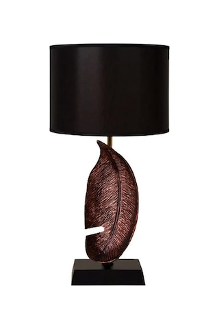 Yaprak Figürlü Polyester Abajur Bronz Diğer