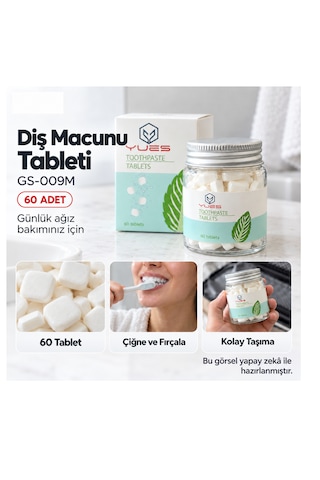 Yues Diş Macunu Tableti 60 Çiğnenebilir Tablet Gs-009m
