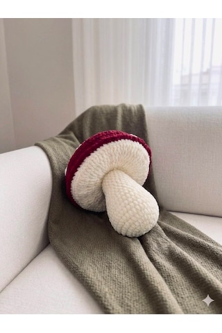 Mushroom Cushion Yastık Kırmızı - Beyaz