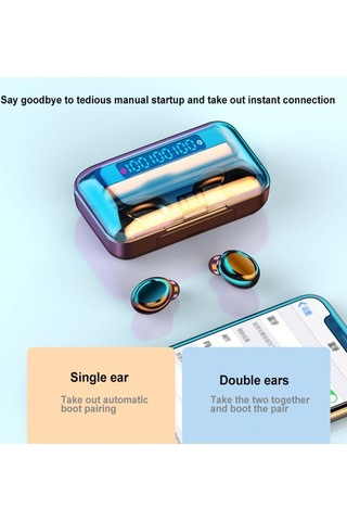 Primepickings F9 Bt5.0 Kablosuz Spor Kulaklık, Led Dokunmatik, Gürültü Azaltma, Ipx7 Su Geçirmez, Hi-fi Ses