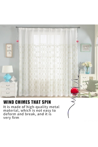 Tenfowee Paslanmaz Çelik Ve Kristal Küreli Dekoratif Rüzgar Çanı Asılı Aksesuar - Kırmızı