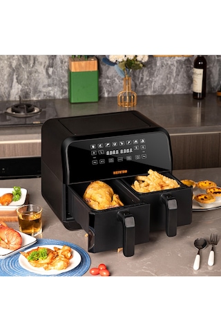 Uniwho D8 Dokunmatik Ekran 8 LT (4+4) Çift Hazneli Airfryer