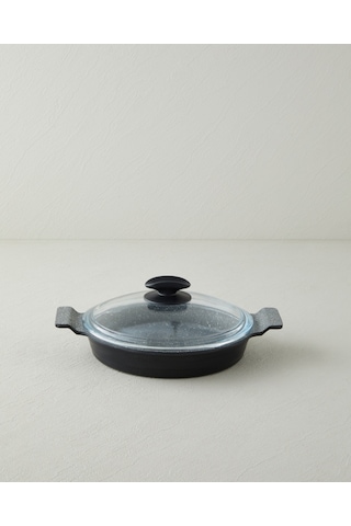 English Home Prime Expert Premium Döküm Kapaklı Sahan 22x4 Cm Siyah - Gri Siyah - Gri