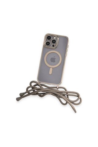 Apple İphone 13 Pro Kılıf Divo Lazer Askılı Magsafe Kapak - Gold
