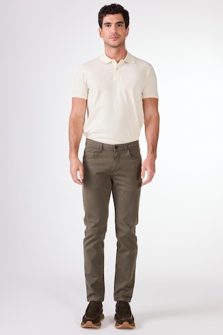 Dufy Haki 5 Cep Düz Renk Slim Fit Erkek Pantolon Haki