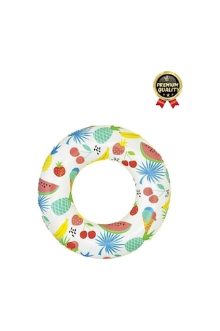 Premium Dayanıklı Güvenli 80 Kg 51 Cm 176 Lbs Çocuk Eğlenceli Meyve Desenli Deniz Havuz Yüzme Simidi