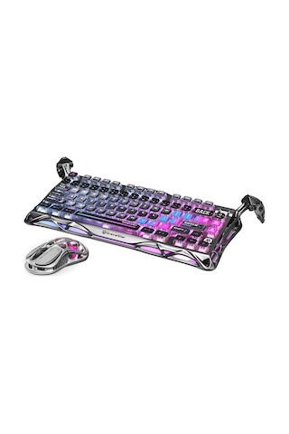 Gravastar Mercury K1 Pro+M1 Pro Kablosuz Rgb Işıklı Cyb Optik Mekanik Q Gaming Klavye Ve Optik Mouse Seti