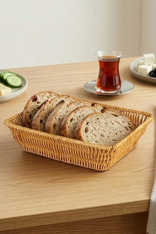 Dikdörtgen Rattan Mini Ekmek Sepeti - Bb6061