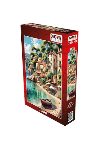Nova Puzzle 1000 Parça Huzurlu Bir Sahil Kasabası Puzzle - Deniz Manzarası
