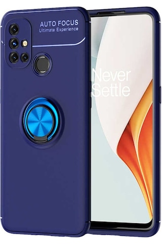 One Plus Nord N10 5G Kılıf Zore Ravel Yüzüklü Silikon Kılıf