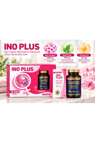 Ino Plus Miyo-inositol Metil Folat D3 30 Saşe + Coq10 30 Kapsül