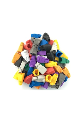 RJ45 Cat5 Cat6 Renkli Koruyucu Kılıf - 10 Adet Papuç