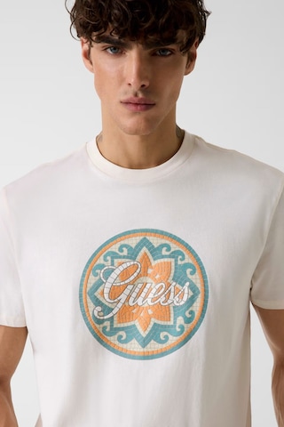 Guess M6gı48k3583k3583 Ss Bsc Mosaic Tile T Erkek Tişört Beyaz