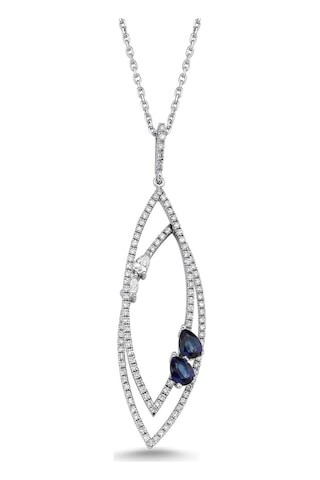 0,87 Karat Pırlantalı Safir Kolye