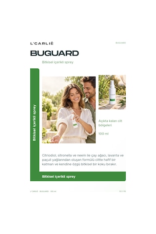 L'carlıe Buguard Bitkisel Vücut Spreyi Aromatik 100 Ml