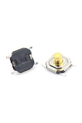 Koodmax-Metal Push Button 4X4 2Mm Buton Bakır Kafalı 4 Bacaklı 10/25/50 10 Adet