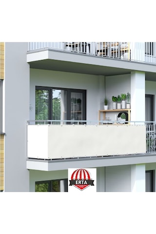 6.5 Metre X 50 Cm Beyaz Renk Polyester Balkon Demiri Brandası Su Geçirmez 1.sınıf 650g Çok Renkli