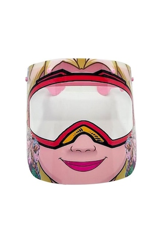 Elsa Kız Çocuk Oynar Başlıklı Yüz Koruyucu Siperlik Koruma Çok Renkli