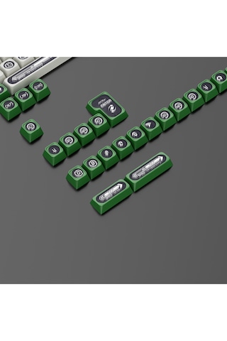 Mekanik Klavye Keycap -136 Tuşlu Yeşil-beyaz Opal Tuş Takımı