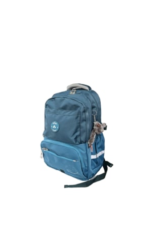 Astral London Vision Sırt Çantası Maymun Anahtarlıklı 50x33x21 Cm Çok Bölmeli, Geniş Hacimli Ve Eğlenceli Tasarım Civit Mavi