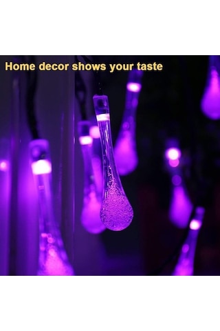 Didadodo Güneş Enerjili 30 Led Dekoratif Işık Mor 30 Adet Mor Led Işık -