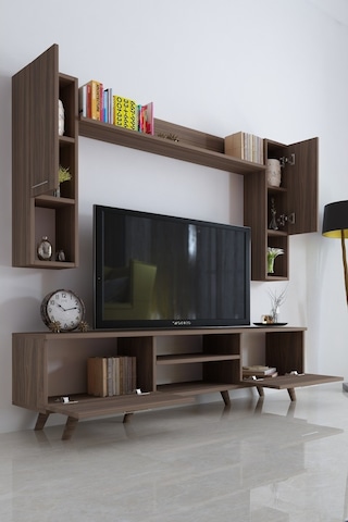 Moonlife Istanbul Dolaplı Kapaklı Tv Ünitesi Ceviz