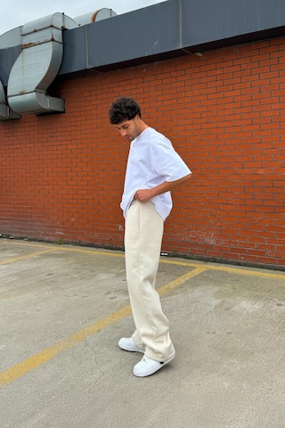 Flaw Ayarlanabilir Paça Basic Baggy Eşofman Altı Bej Bej