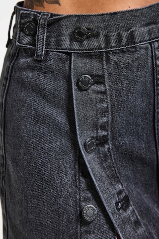 it's basic Kadın Gri Füme Renk Tilia Önü Düğmeli Maxi Boy Denim Etek
