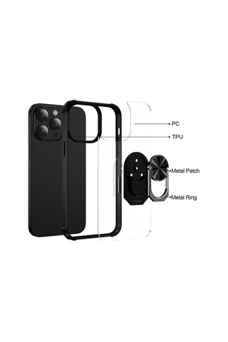 Zeyline Apple Uyumlu iPhone 14 Pro Zore Mola Kapak-siyah