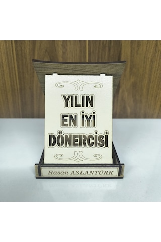 Kişiye Özel Yılın En İyi Dönercisi Ahşap Plaket 9,5x13,5x2,5
