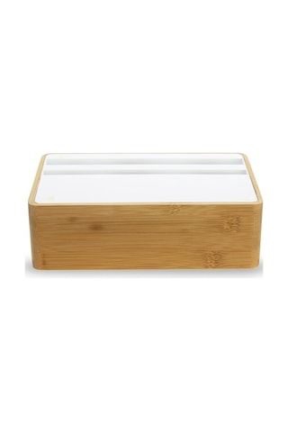 Alldock Wireless Kablosuz Şarj Standı - Bambu / Beyaz