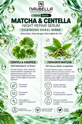 Matcha Centella Night Repair Cilt Yenileyici Serum 30 Ml
