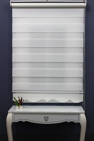 Ekru Geniş Plise Zebra Etek Altlı Model