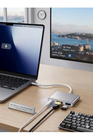 3'ü 1 Arada Type-c Hub Hdmı Görüntü Aktarıcı Usb 3.0 Ve Type-c Şarj Desteği Tüm Type-c Cihazlar Uyum