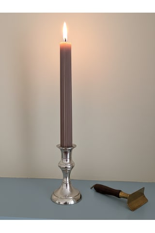 Tırtıklı Şamdan Mum 25 Cm Vizon
