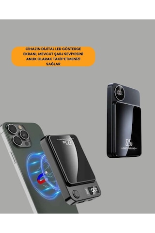 Alüminyum Alaşımlı, 20w Pd Hızlı Şarj Ve Manyetik Kablosuz Powerbank Çok Renkli