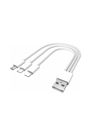 Yifomall Beyaz 3'lü Usb Şarj Kablosu -iOS UyumluVe Android Cihazları İçin Toplu Şarj, Hafif Ve Dayanıklı Tpe Malzeme