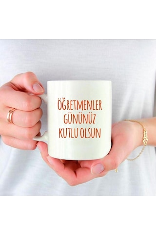 Kişiye Özel Öğretmenler Günü En Güzel Öğretmen Baskılı Porselen