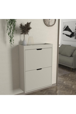 Remy 2 Kapaklı Ayakkabılık Kumtaşı - Antrasit