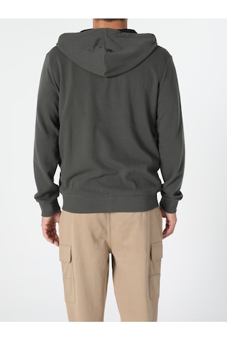 Colin's Regular Fit Fermuarlı Kapüşonlu Erkek Yeşil Sweatshirt CL1045425_Q1.V2_KHA