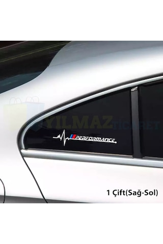 Bmw M Performance Kelebek Cam Sticker Etiket Yapıştırma 1 Çift