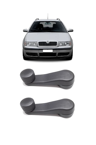 Skoda Octavia 1997-2009 Uyumlu Manuel Çevirmeli Cam Açma Kapama Kolu Siyah 2 Adet Takım 1h0837581