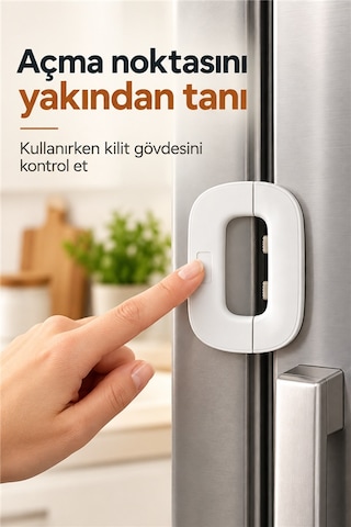 Mucit Home 1 Adet Plus Kapı Kilidi Dayanıklı Gövde Yapısıyla Yüksek Güvenlik Kaliteli Dolap Kilit Beyaz