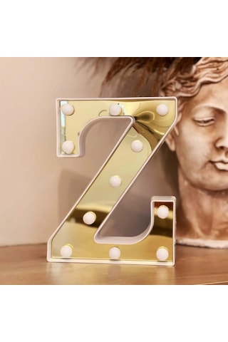 Dekoratif Led Işıklı 3d Z Harfi Büyük Boy Organizasyon Doğum Günü